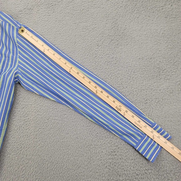 America Eagle Shirt Mens XS Blue Striped Vintage Fit Button Up Classiccore Logo - Picture 11 of 13